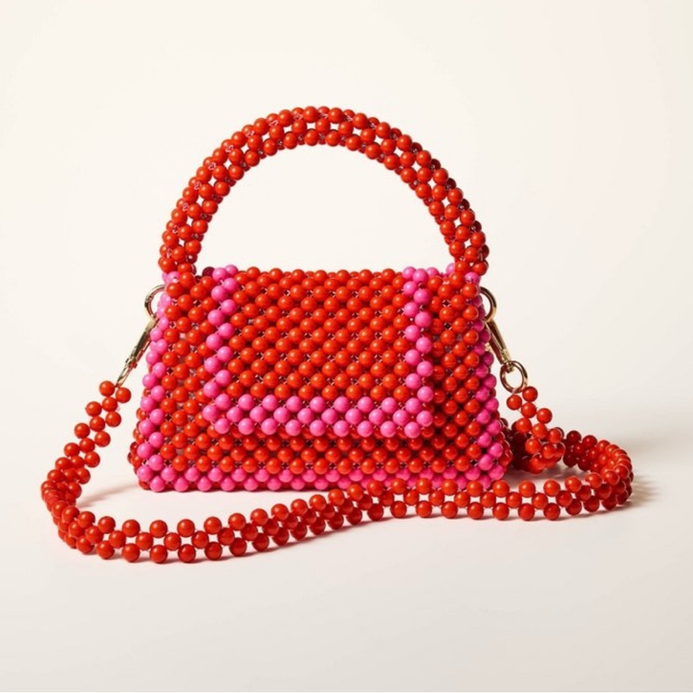 Kate Spade Beaded Handbag in Red and Pink NWT
